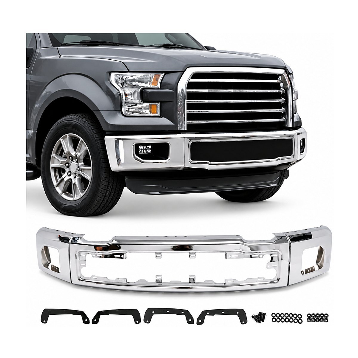Bómper delantero cromado Ford F-150 Lobo 2015-2017