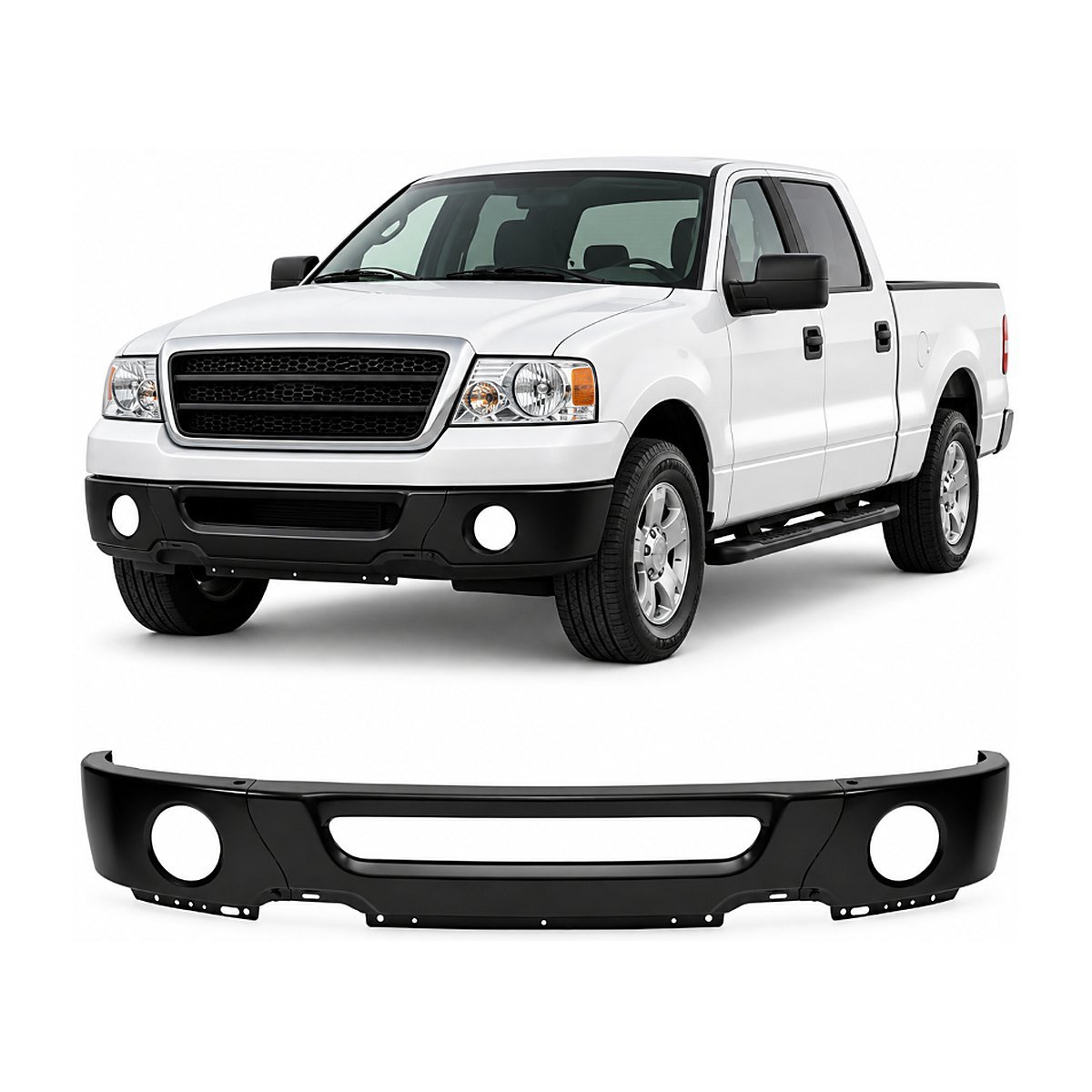 Bómper delantero negro Ford F-150 Lobo 2004-2008