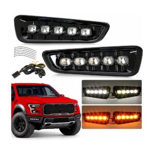 Exploradoras LED 5 luces fondo negro Ford F-150 Lobo 2018-2020