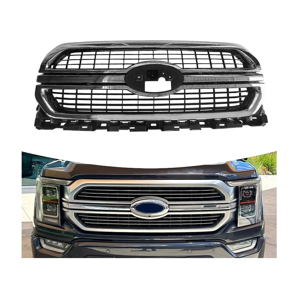 Persiana cromada líneas horizontales finas Ford F-150 Lobo 2021-2023
